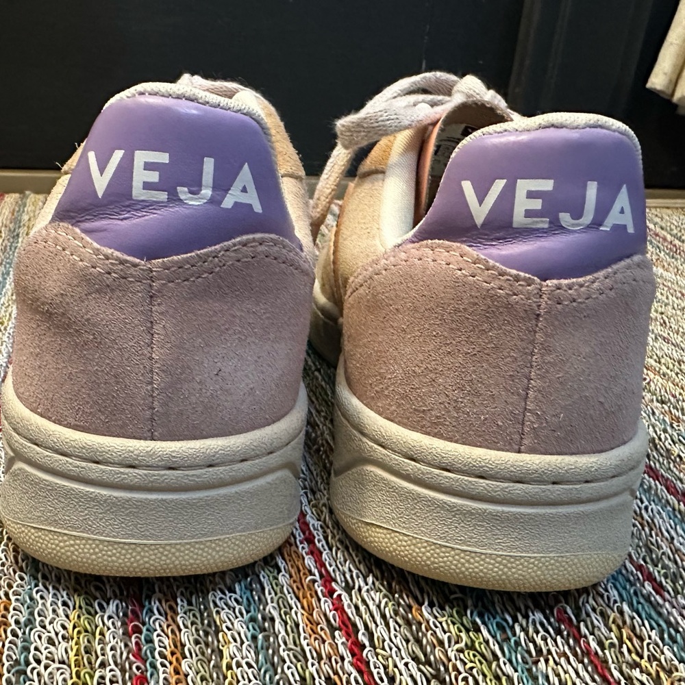 Veja EXCELLENT V-10 suede multico peach sneakers - pink/lavender/tan/butter -6 - Picture 7 of 16